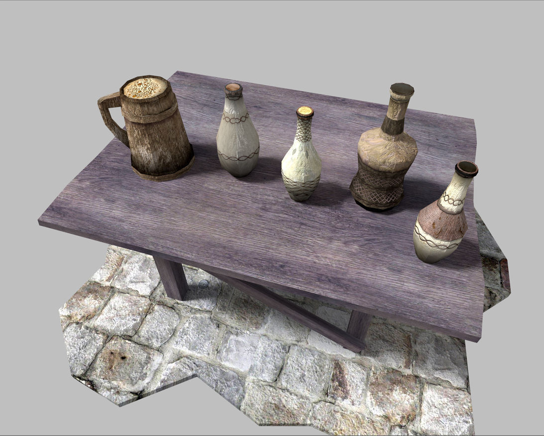 low poly medieval drinks pack Low-poly 3D model