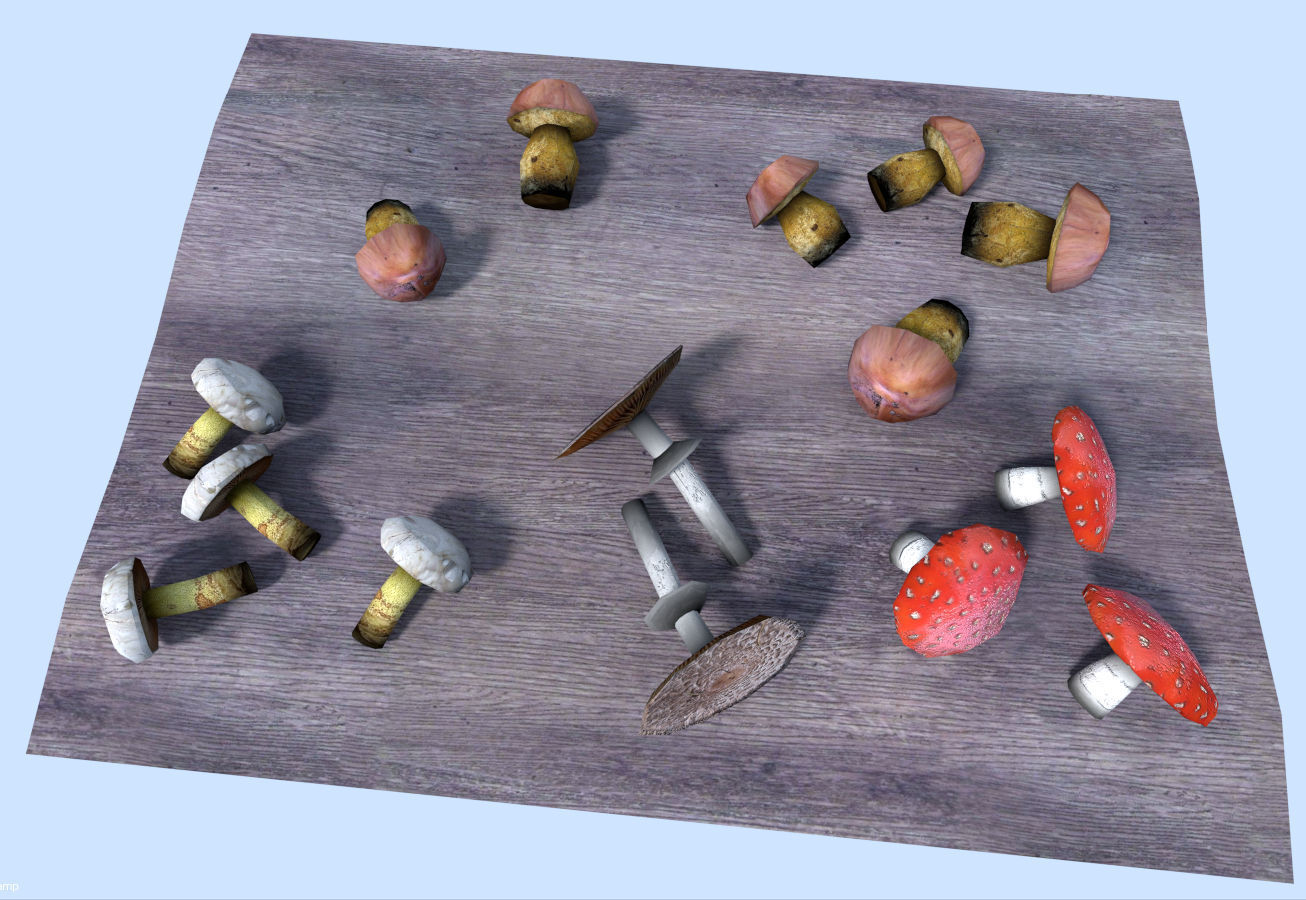 low poly mushrooms pack Low-poly 3D model_1