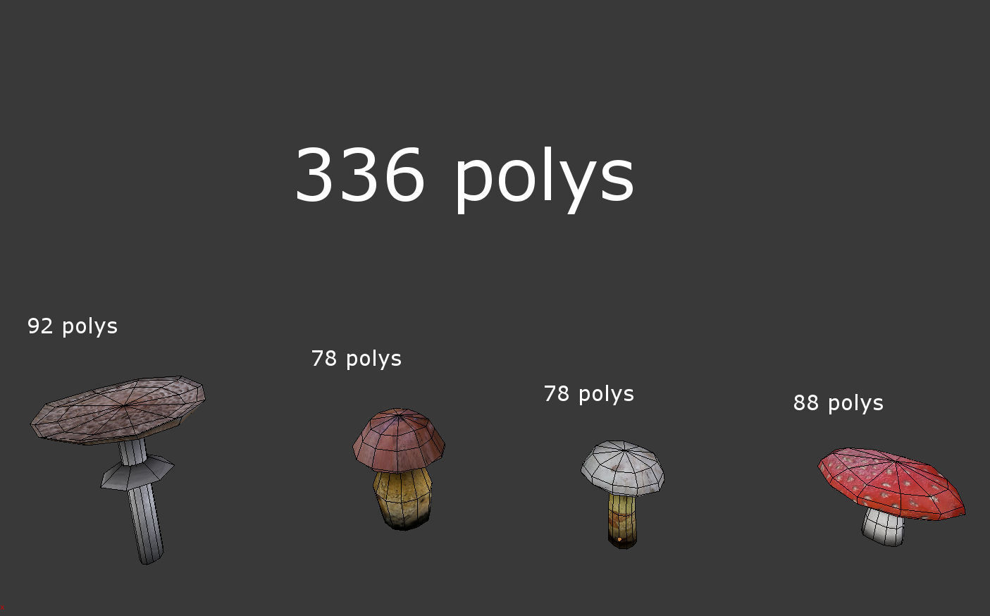 low poly mushrooms pack Low-poly 3D model_7