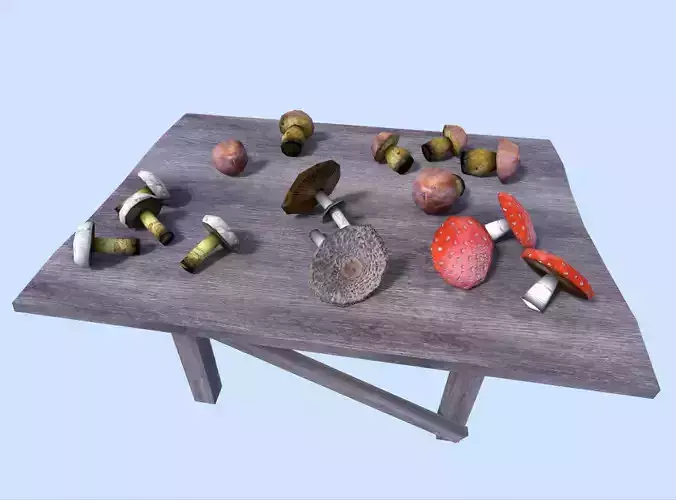 low poly mushrooms pack Low-poly 3D model