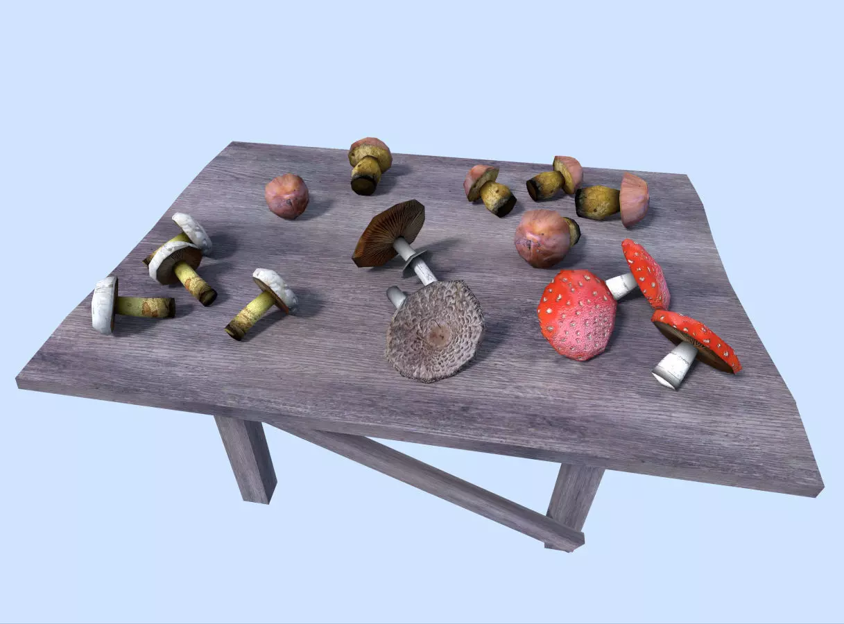 low poly mushrooms pack Low-poly 3D model_0