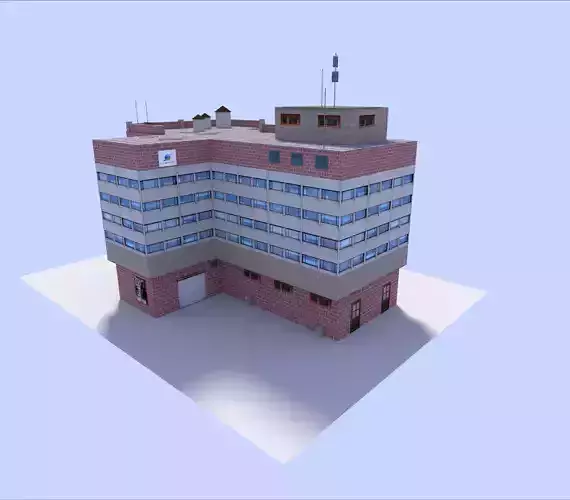 free office building Free low-poly 3D model