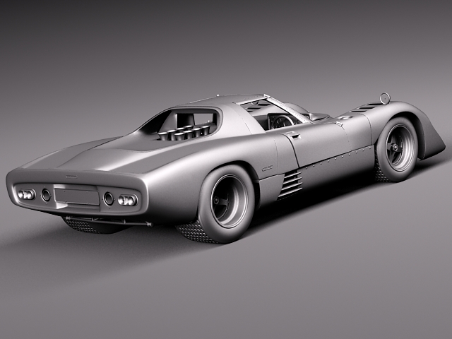 Mclaren M6 GT Grand Prix Race car 3D model_16