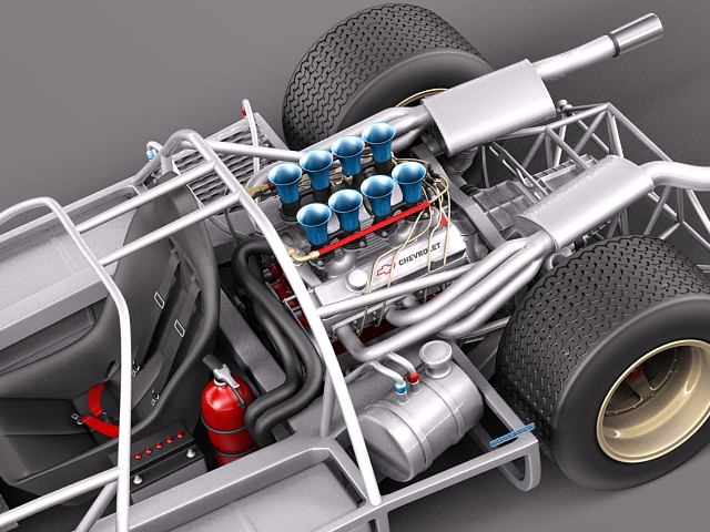 Mclaren M6 GT Grand Prix Race car 3D model_11