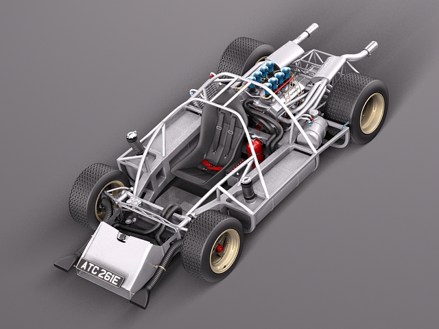 Mclaren M6 GT Grand Prix Race car 3D model_10