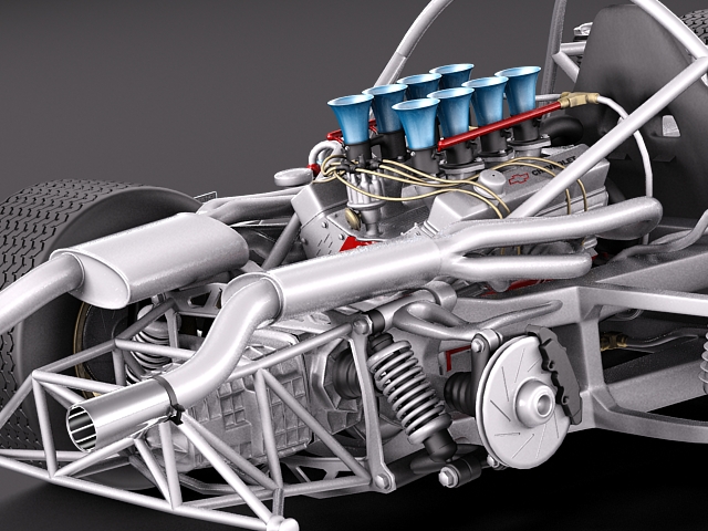 Mclaren M6 GT Grand Prix Race car 3D model_12