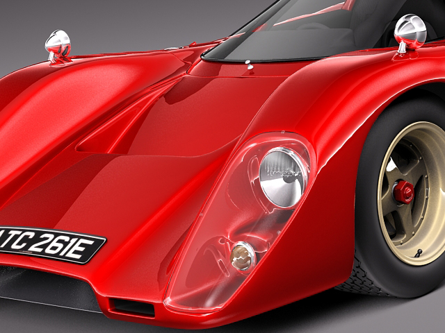 Mclaren M6 GT Grand Prix Race car 3D model_2