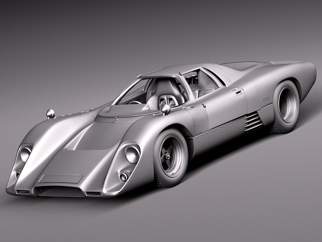 Mclaren M6 GT Grand Prix Race car 3D model_13
