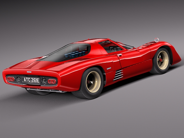 Mclaren M6 GT Grand Prix Race car 3D model_4