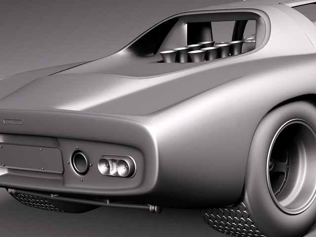 Mclaren M6 GT Grand Prix Race car 3D model_15