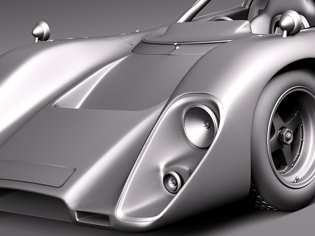 Mclaren M6 GT Grand Prix Race car 3D model_14