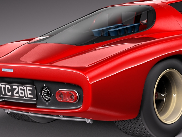 Mclaren M6 GT Grand Prix Race car 3D model_3