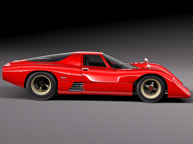 Mclaren M6 GT Grand Prix Race car 3D model_6