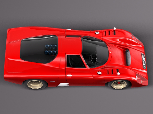 Mclaren M6 GT Grand Prix Race car 3D model_7