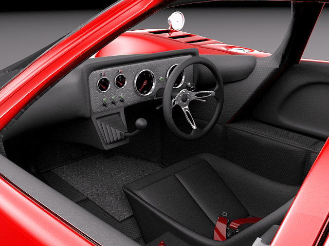 Mclaren M6 GT Grand Prix Race car 3D model_8