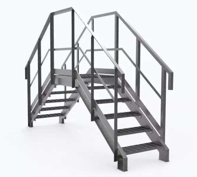 Footbridge metal staircase Free 3D model
