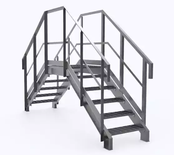 Footbridge metal staircase