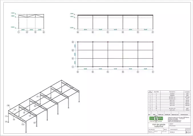 ABRI VOITURE METAL Free 3D model