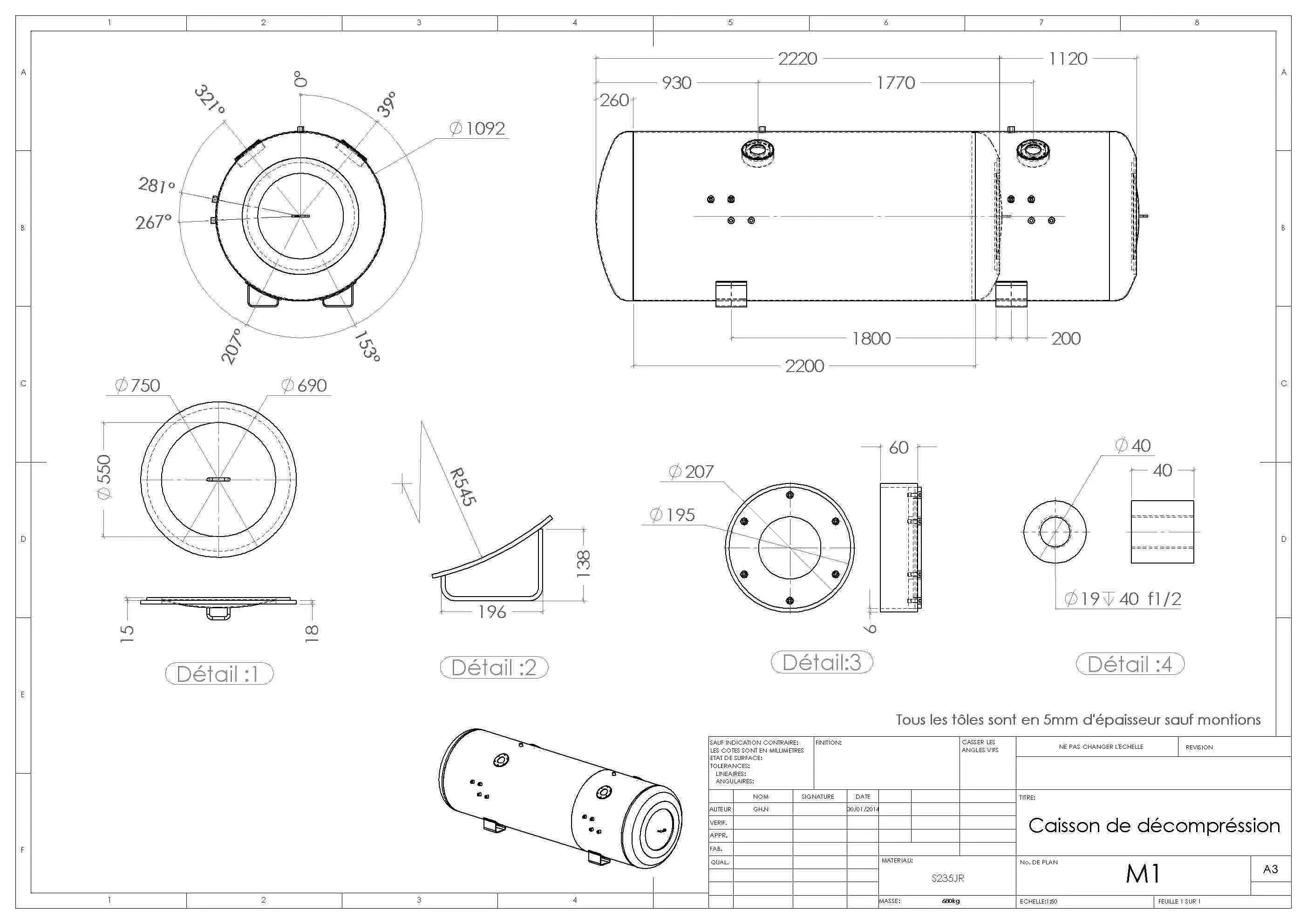 Caisson de dcomprssion Free 3D model_0