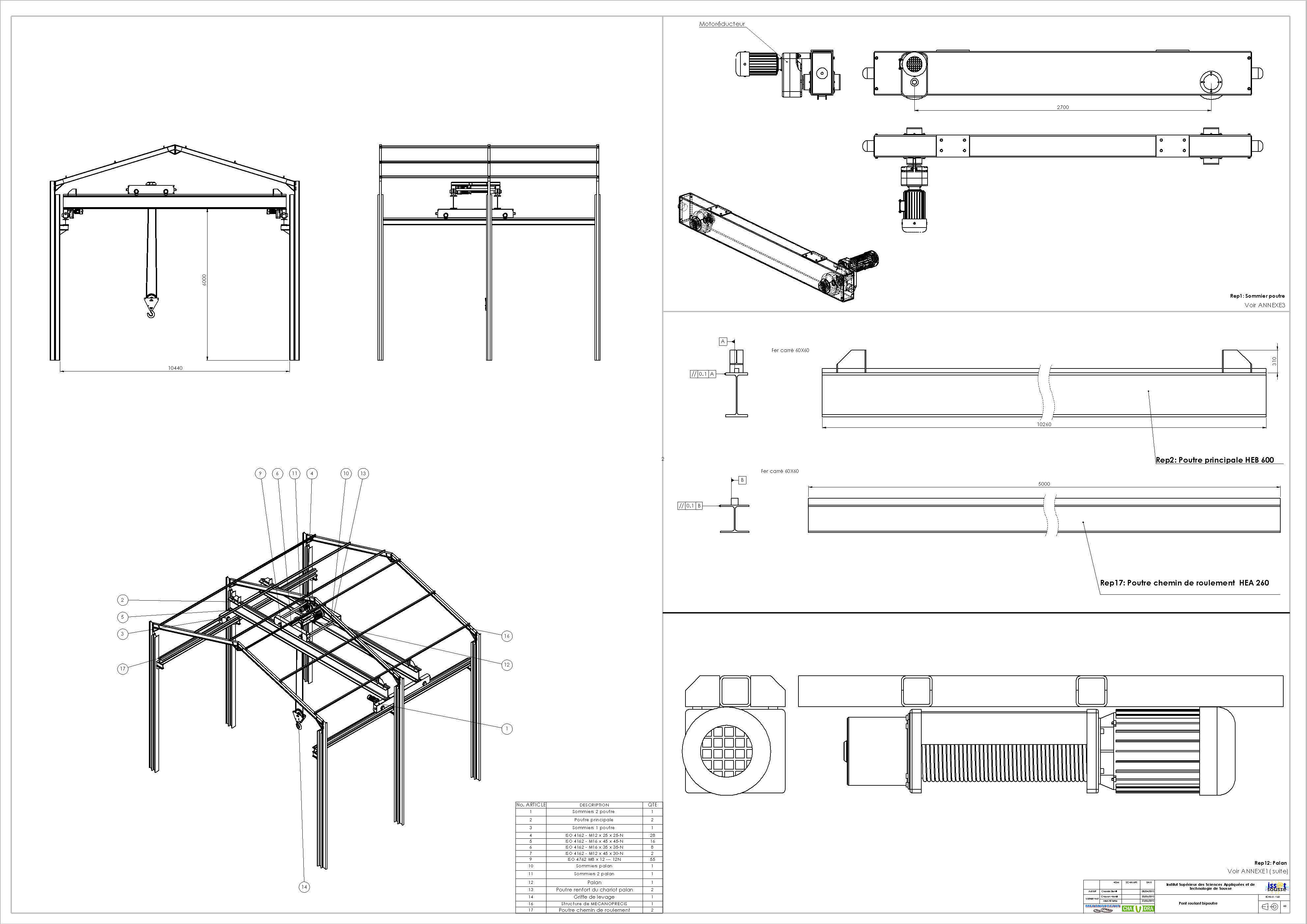 Bridge crane and structure  Free 3D model_1