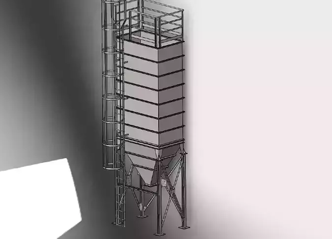 Filter metal tower with ladder