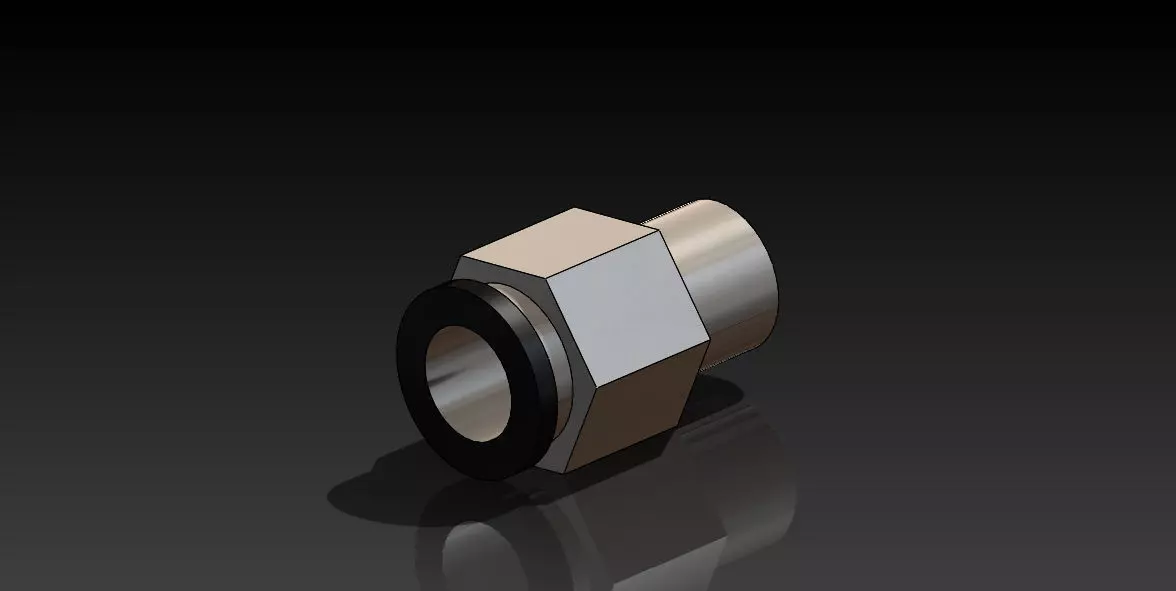 Napple brass threaded connector Free 3D model