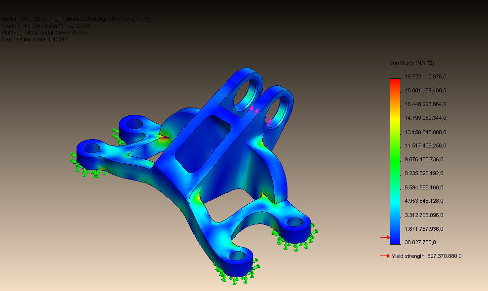 GE jet engine bracket challenge New Design - V2 Free 3D model_1