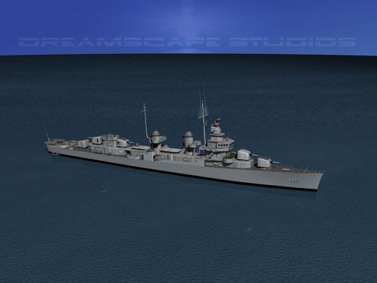 Destroyer DD-445 USS Fletcher 3D model_10