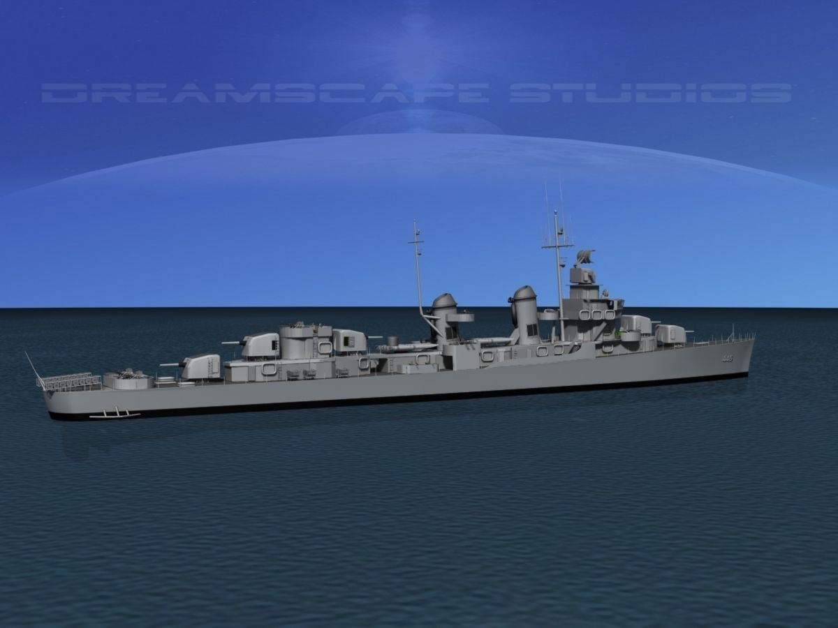 Destroyer DD-445 USS Fletcher 3D model_3