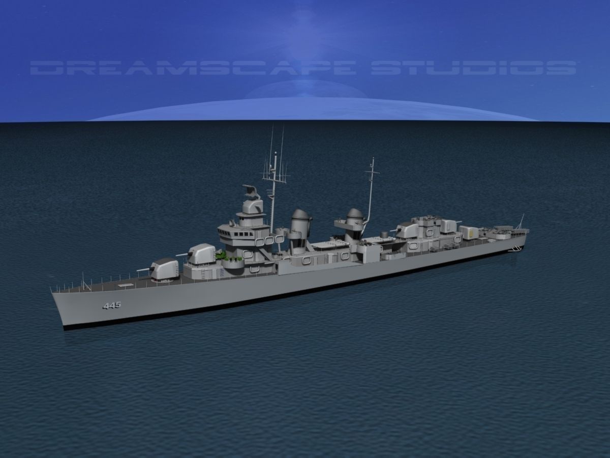 Destroyer DD-445 USS Fletcher 3D model_8