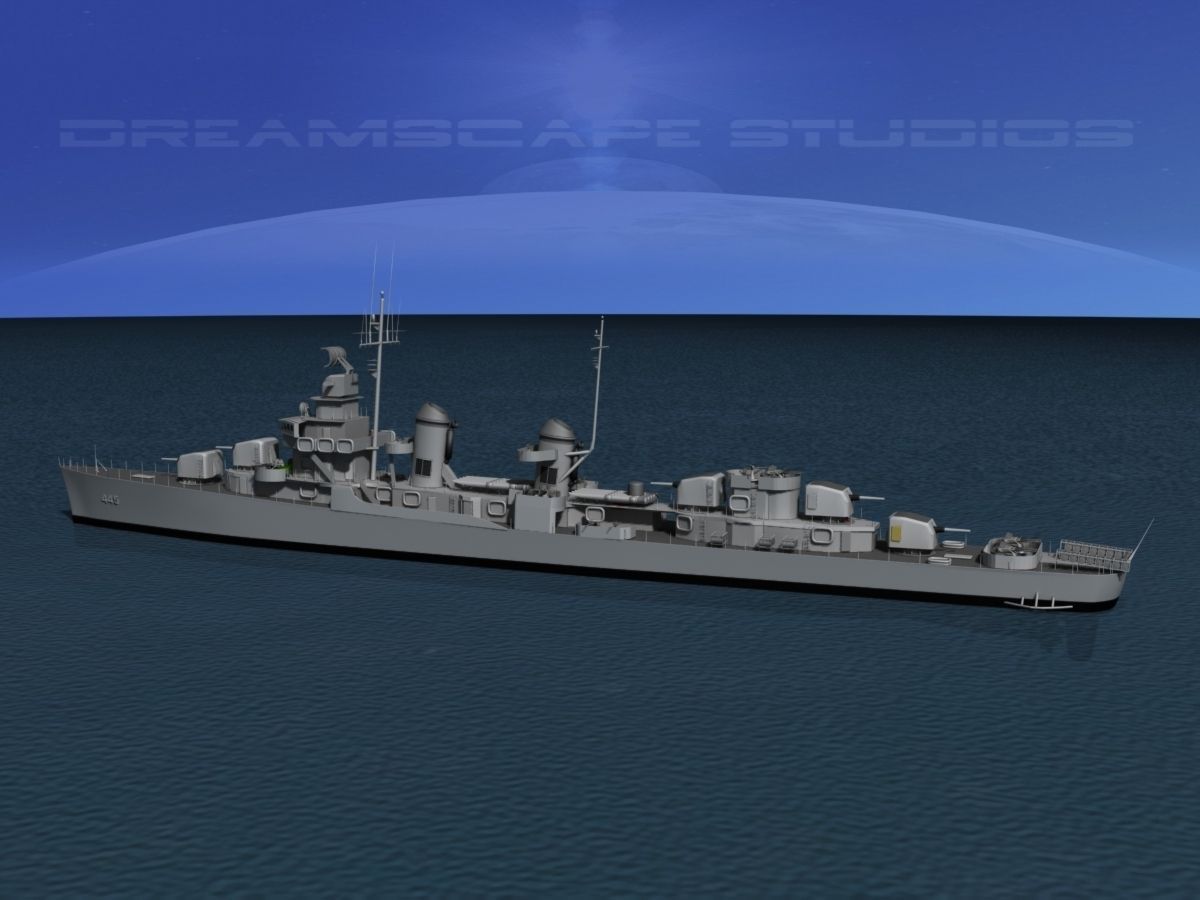 Destroyer DD-445 USS Fletcher 3D model_6