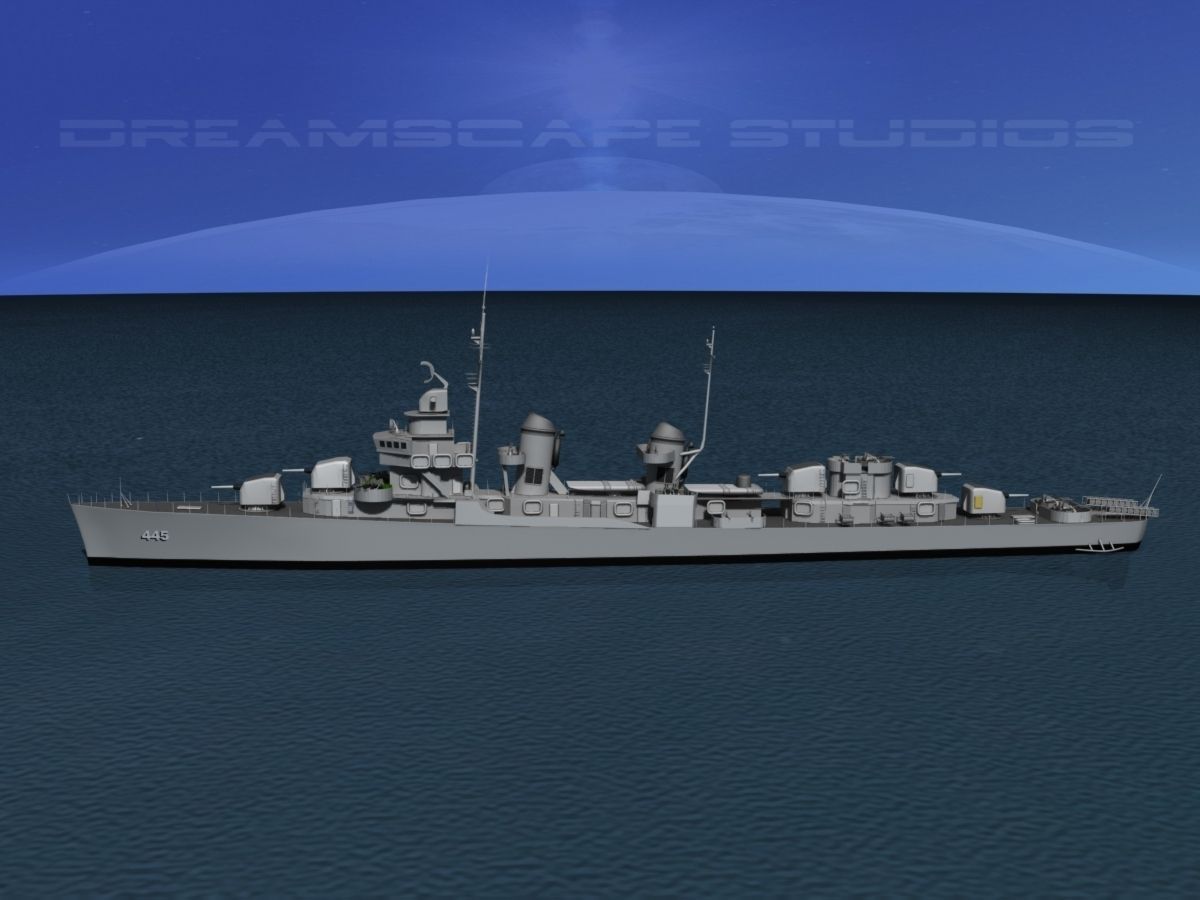 Destroyer DD-445 USS Fletcher 3D model_7