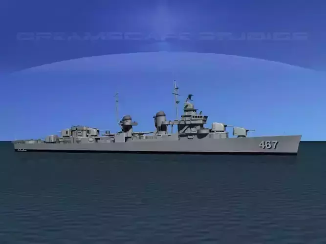 Fletcher Class Destroyer DD-467 USS Syrong 3D model