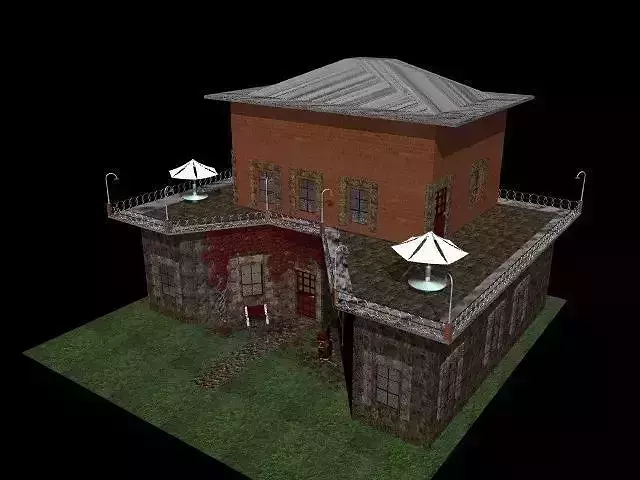 Double Story House Low-poly 3D model