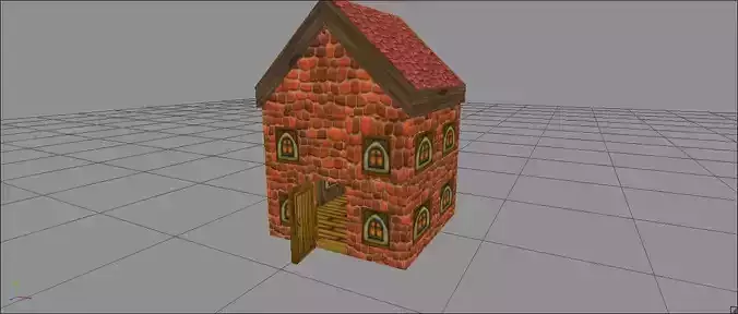 Super Low Poly Open Cartoon Themed Hand Painted OPEN House