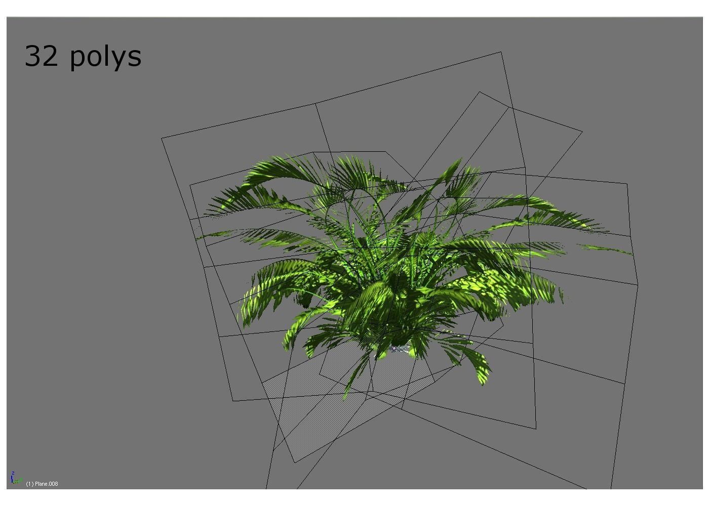 low poly jungle plant Low-poly 3D model_1
