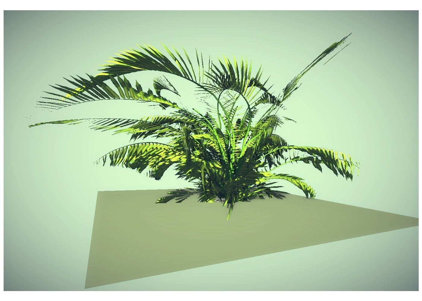low poly jungle plant Low-poly 3D model_3