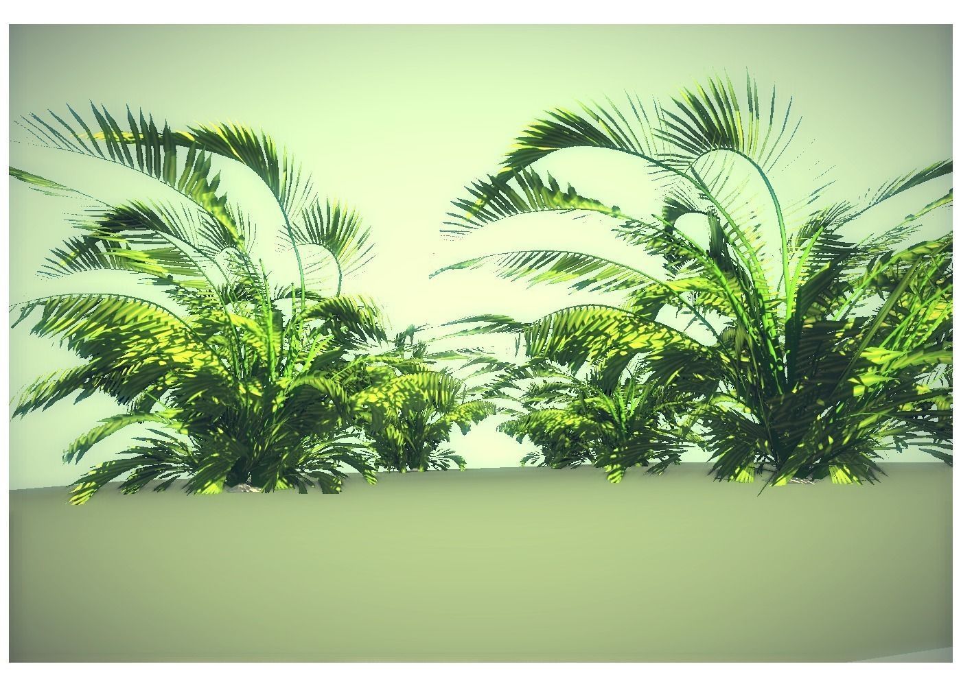 low poly jungle plant Low-poly 3D model_0