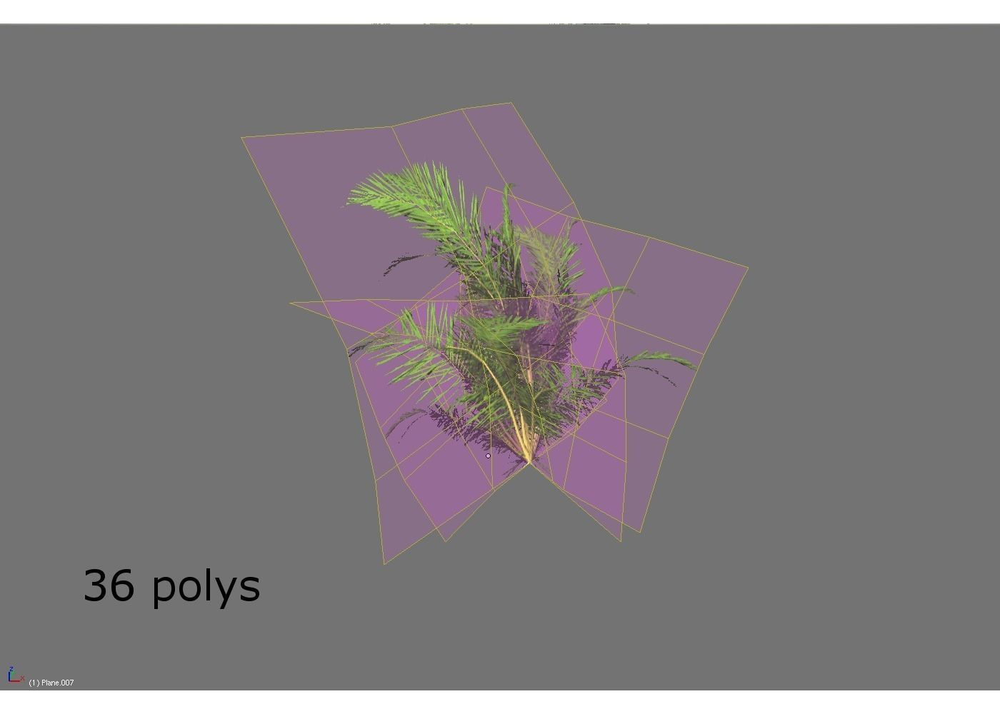 low poly tropical shrub Low-poly 3D model_4