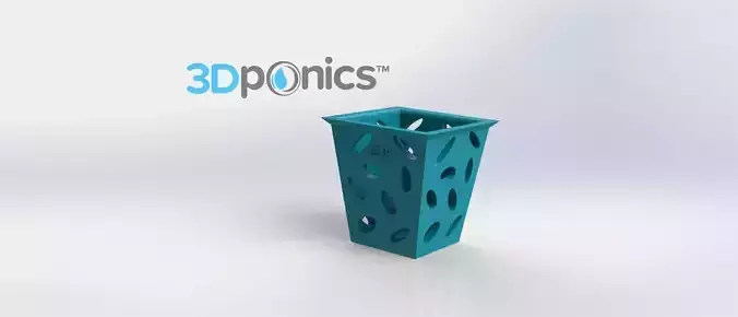 Square Planter - 3Dponics Non-Circulating Hydroponics Free 3D print model