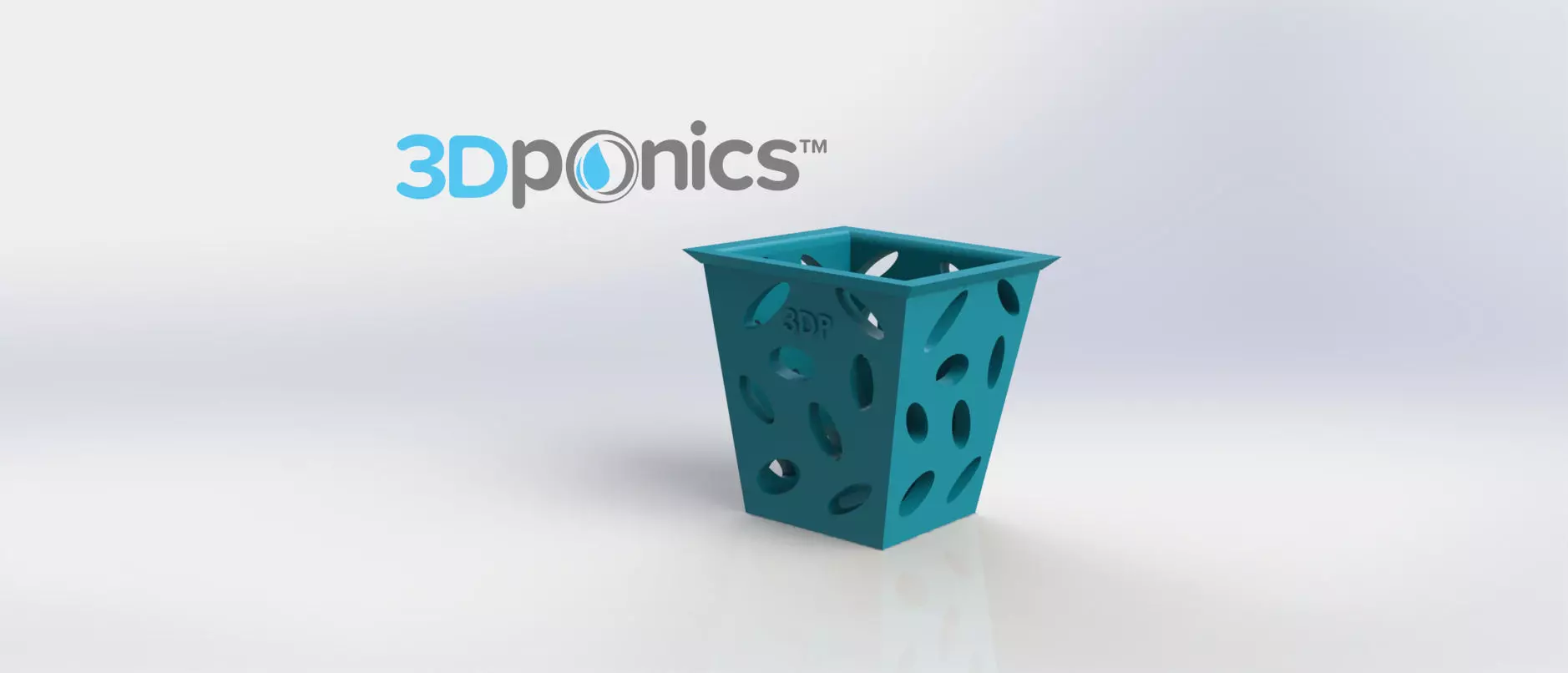 Square Planter - 3Dponics Non-Circulating Hydroponics Free 3D print model_0