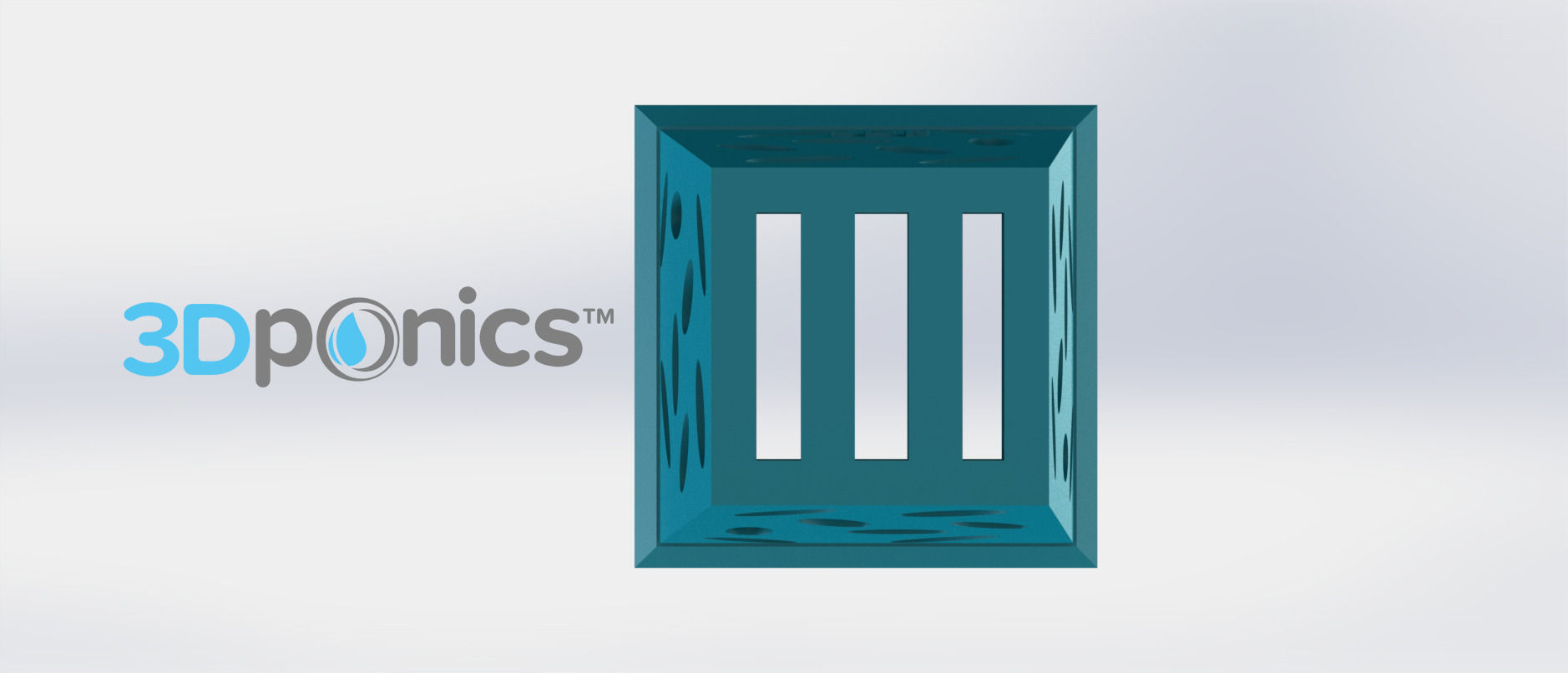 Square Planter - 3Dponics Non-Circulating Hydroponics Free 3D print model_2