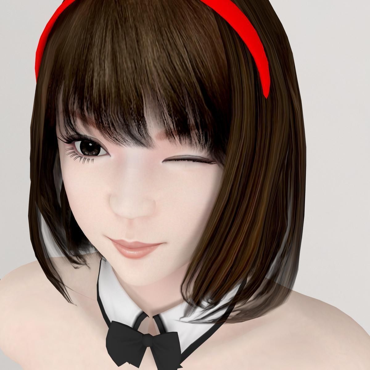 4 bunny girls pose 01 3D model_14