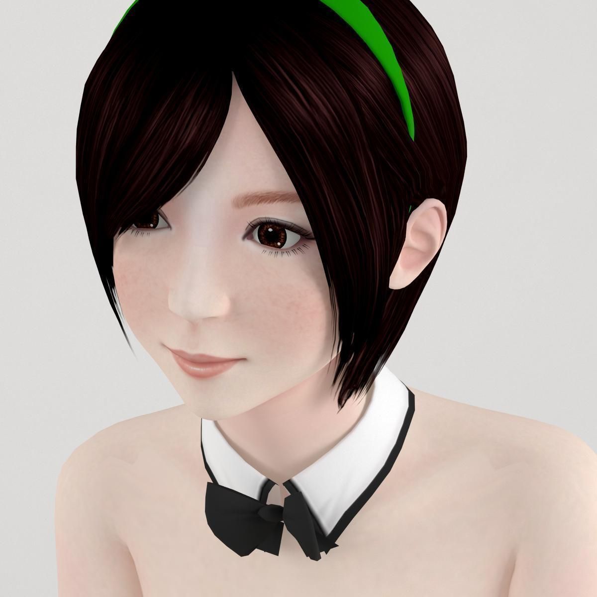 4 bunny girls pose 01 3D model_12