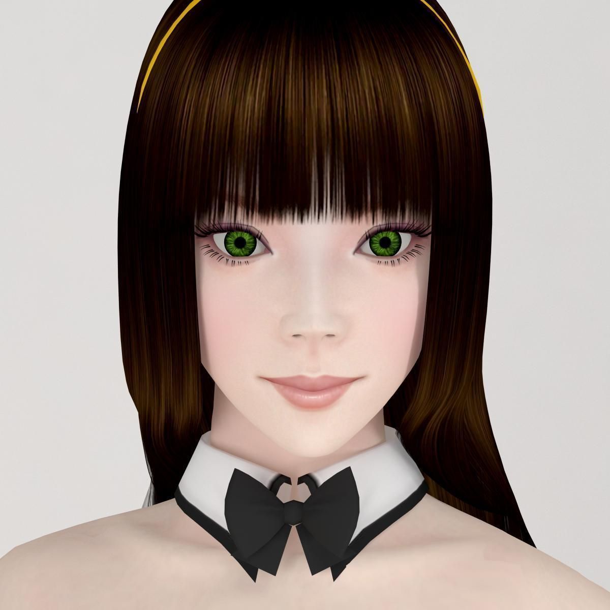 4 bunny girls pose 01 3D model_13