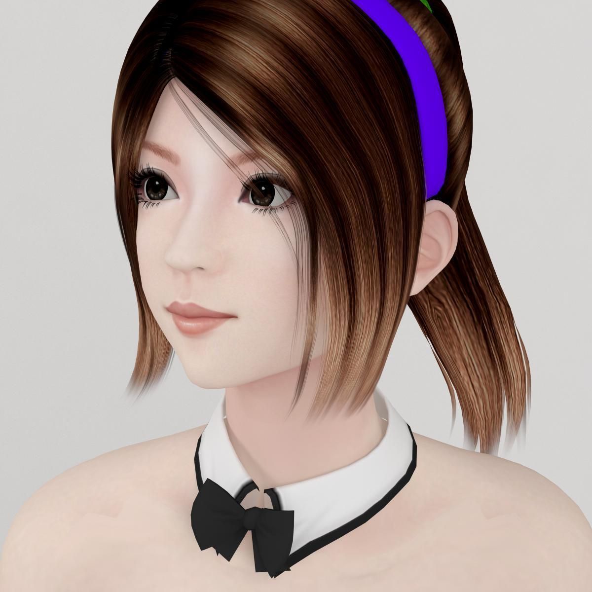 4 bunny girls pose 01 3D model_15