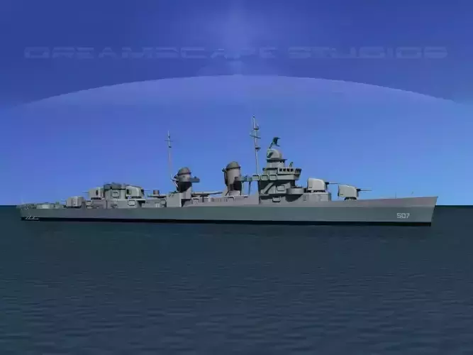 Fletcher Class Destroyer DD-507 USS Conway 3D model