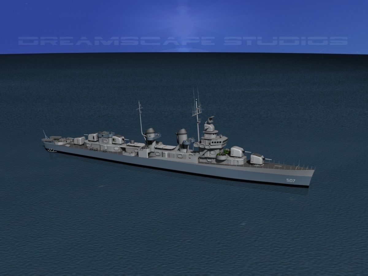 Fletcher Class Destroyer DD-507 USS Conway 3D model_10