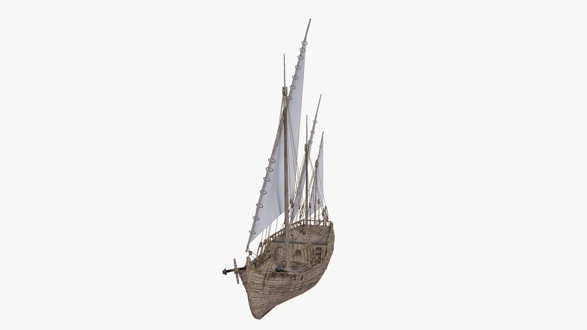 The Nina mediterranean sailing ship 3D model_3