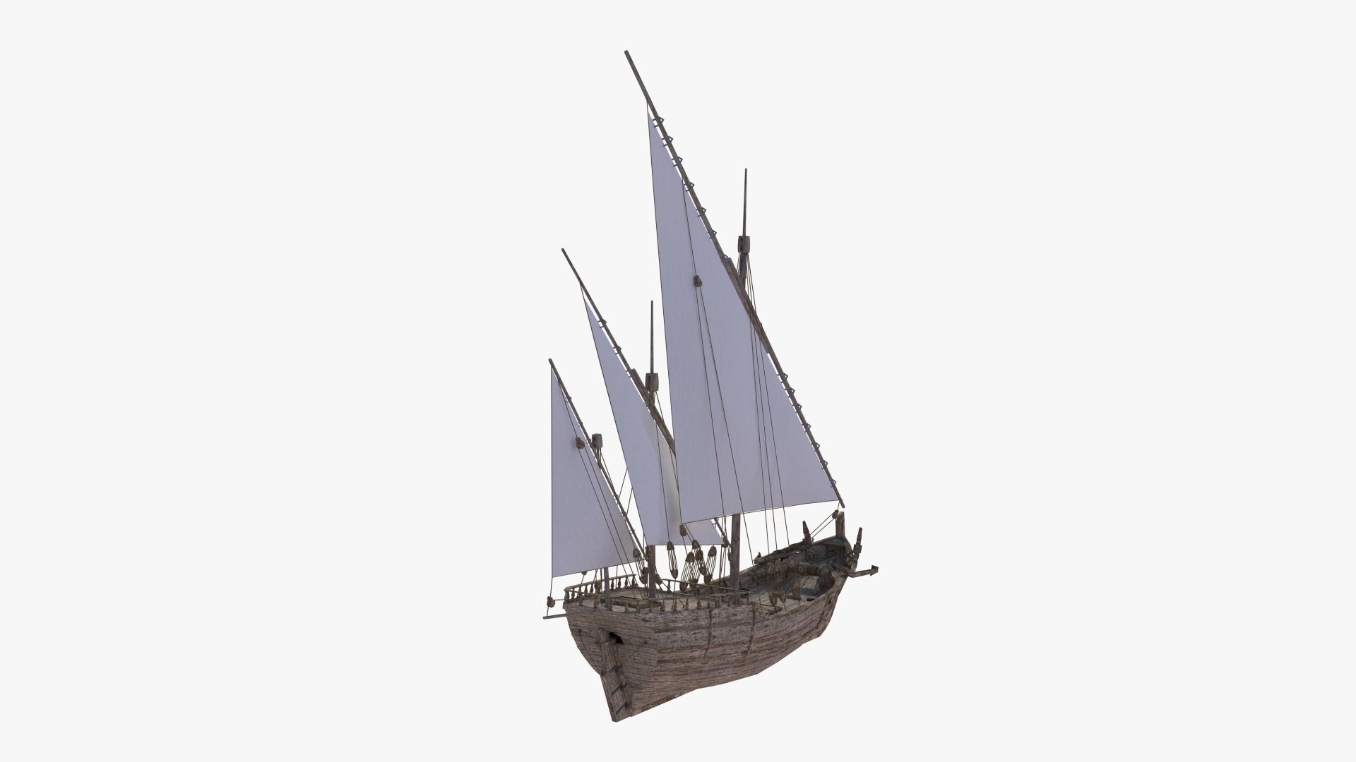 The Nina mediterranean sailing ship 3D model_2
